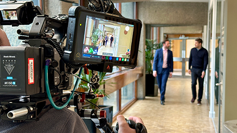 Filming inside the City of London School for Girls.