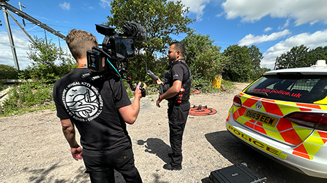 Behind the scenes on location filming a recruitment campaign with British Transport Police
