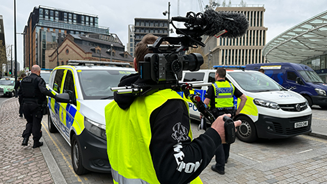 Behind the scenes on location filming a training video with British Transport Police