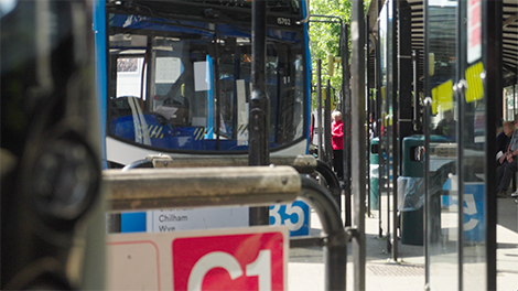 Buses parked up at bus station